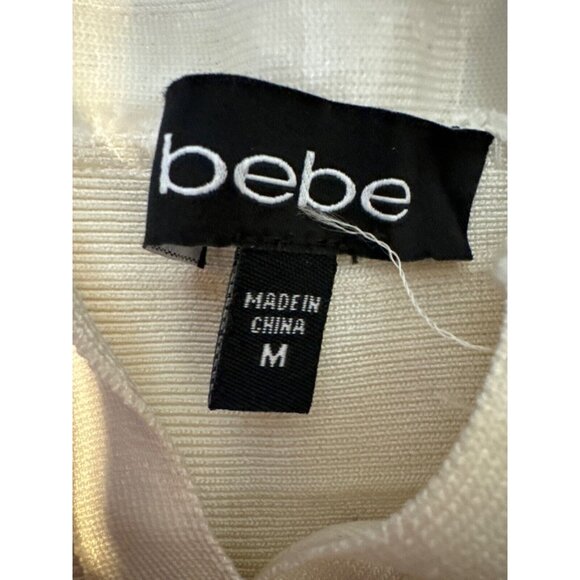 Bebe Colorblock Strapless Bandage Dress Medium Black White - Picture 2 of 6